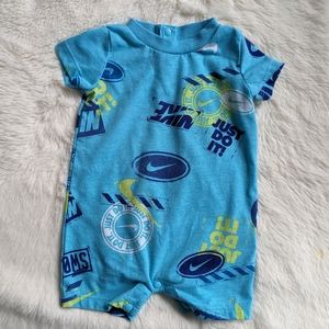 NIKE Wild Air Logo Romper Baltic Blue Size 3 Months Like New!